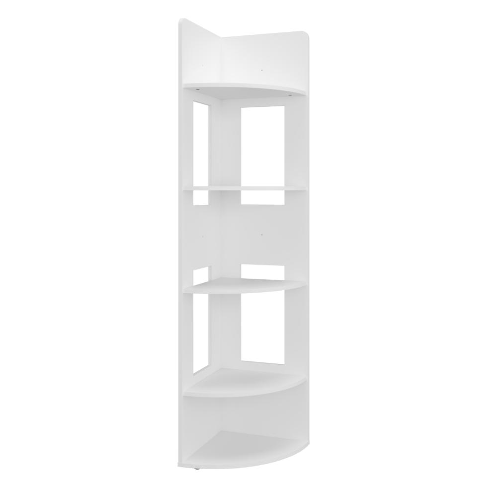 Biblioteca Esquinera Home Dreams, Blanco Duqueza, con 4 Entrepaños para Objetos Decorativos y de Fácil Armado ZF