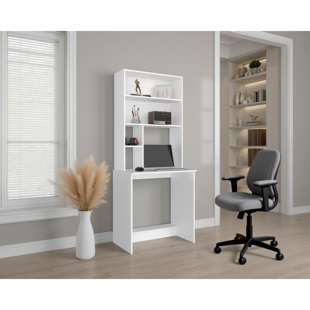 Escritorio Hucth, Kronos Blanco, con Un Cajón Deslizable y Puerta Batiente ZF