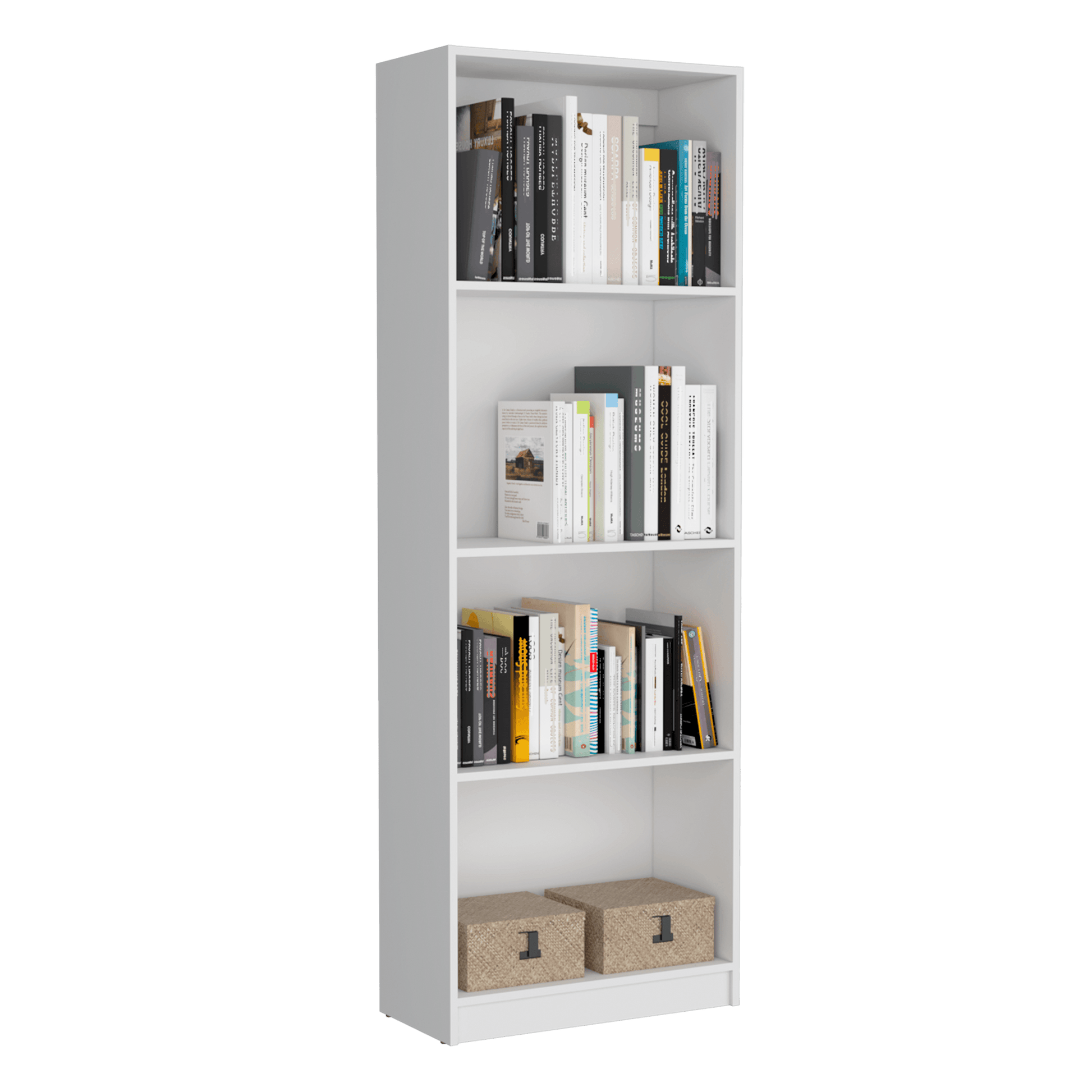 Biblioteca Home, Blanco Duqueza, con Cuatro Entrepaños - VIRTUAL MUEBLES