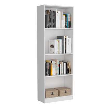 Biblioteca Home, Blanco Duqueza, con Cuatro Entrepaños - VIRTUAL MUEBLES