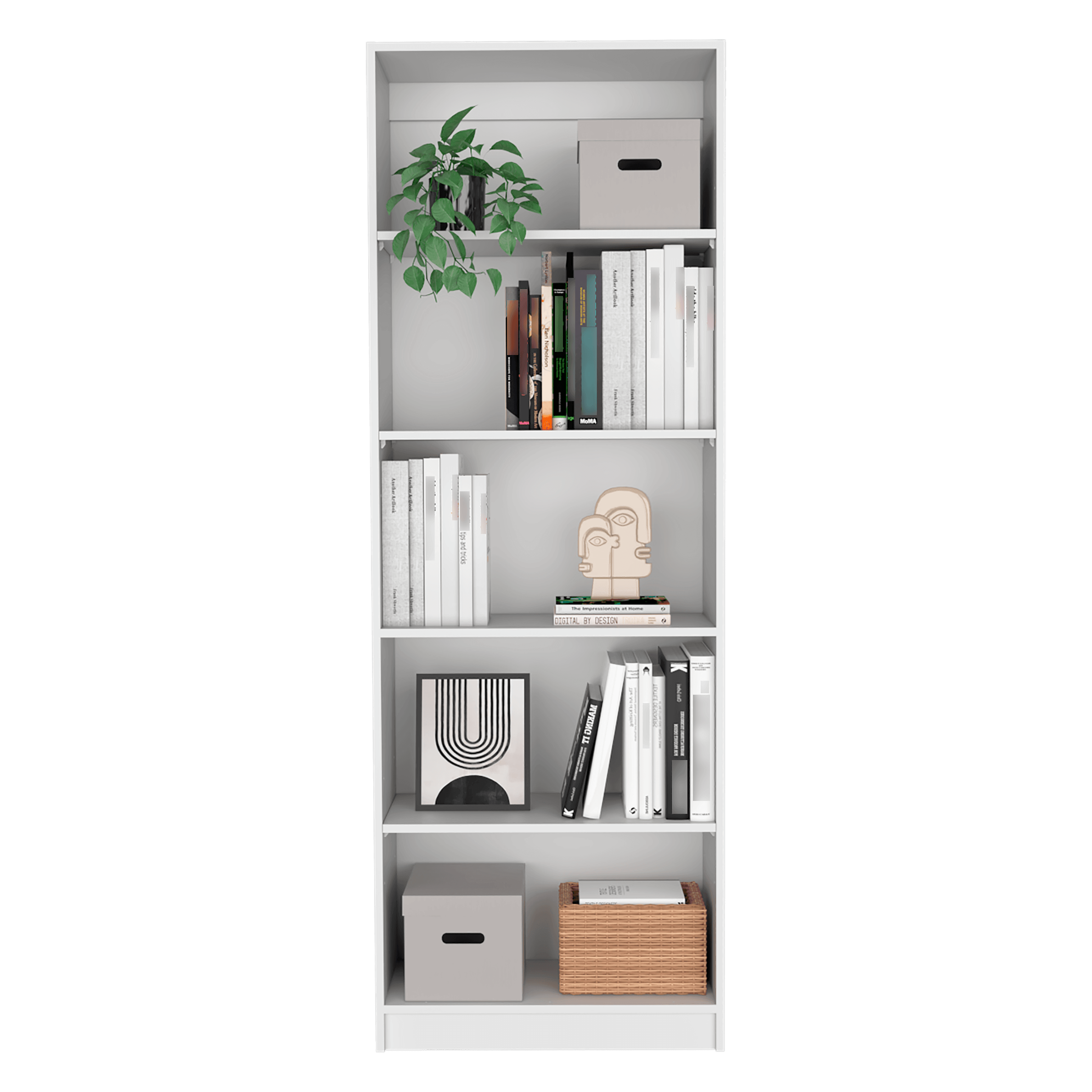 Combo de Bibliotecas Home, Blanco, Incluye Dos Bibliotecas sin puerta - VIRTUAL MUEBLES