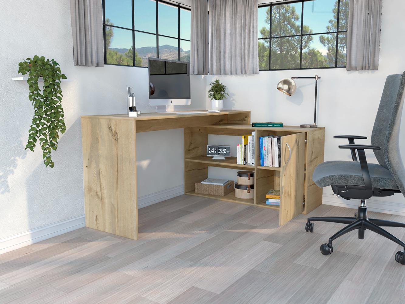 Escritorio En L Axis, Café Claro