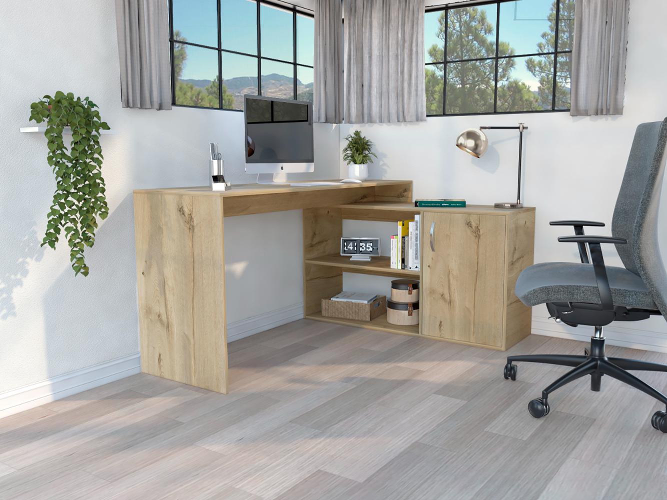 Escritorio En L Axis, Café Claro