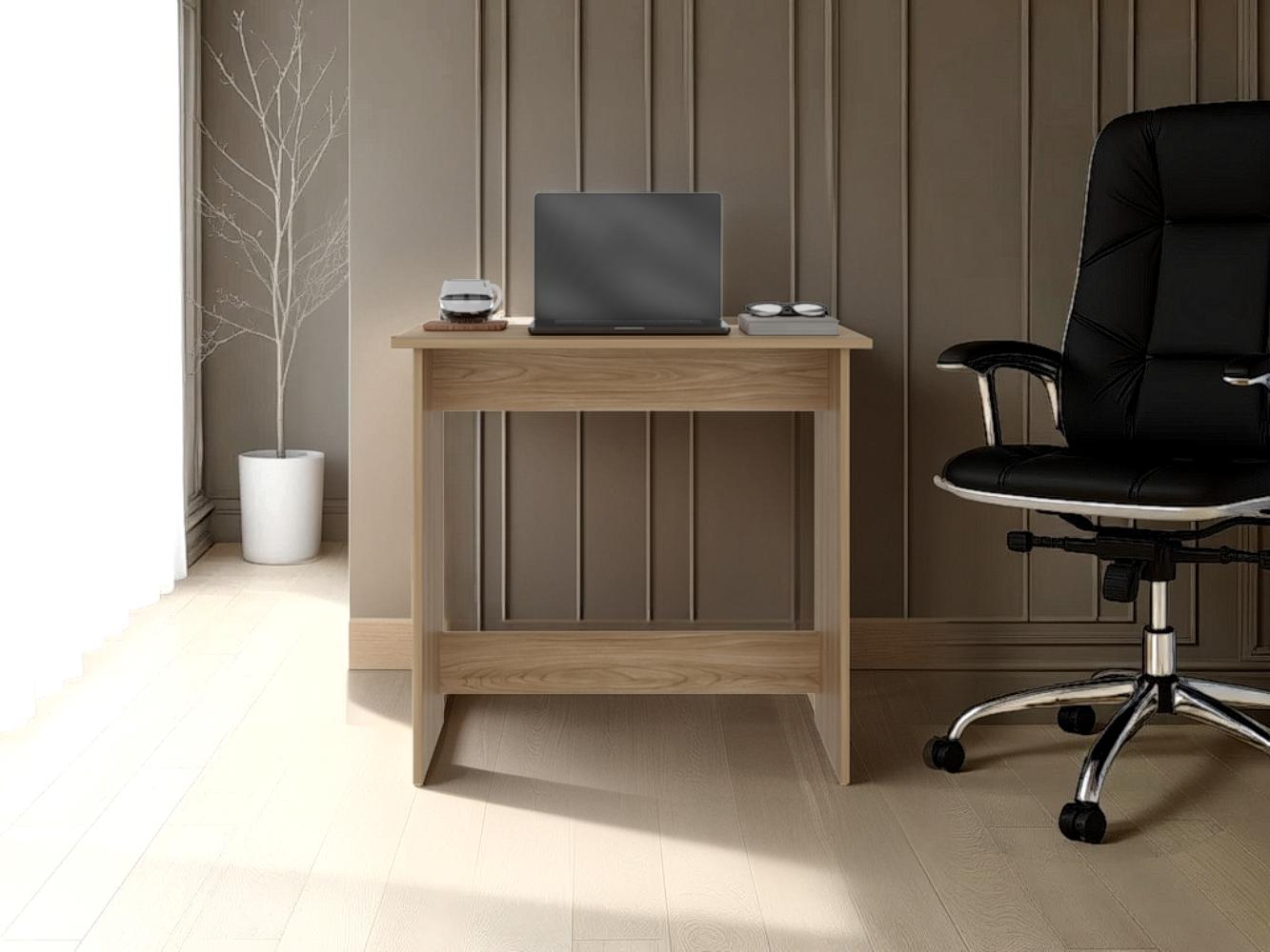 Escritorio Ben Eco, Fresno Europeo, con superficie para objetos decorativos ZF