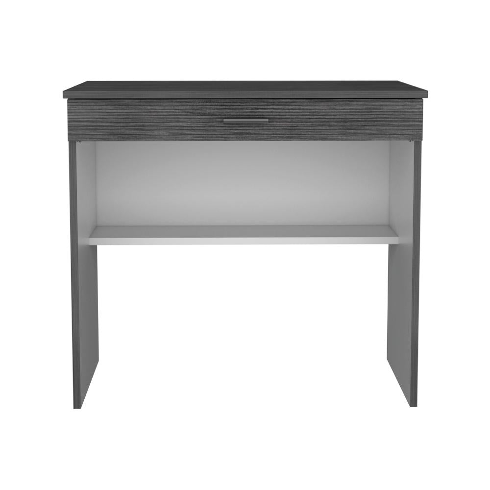 Escritorio 80 Cajon, Roble Gris y Blanco