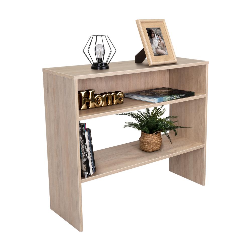 Mesa Auxiliar Ascher, Beige, Con Dos Entrepaños