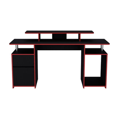 Combo para Oficina Greci, Rojo y Negro, Incluye Silla y Escritorio Gamer