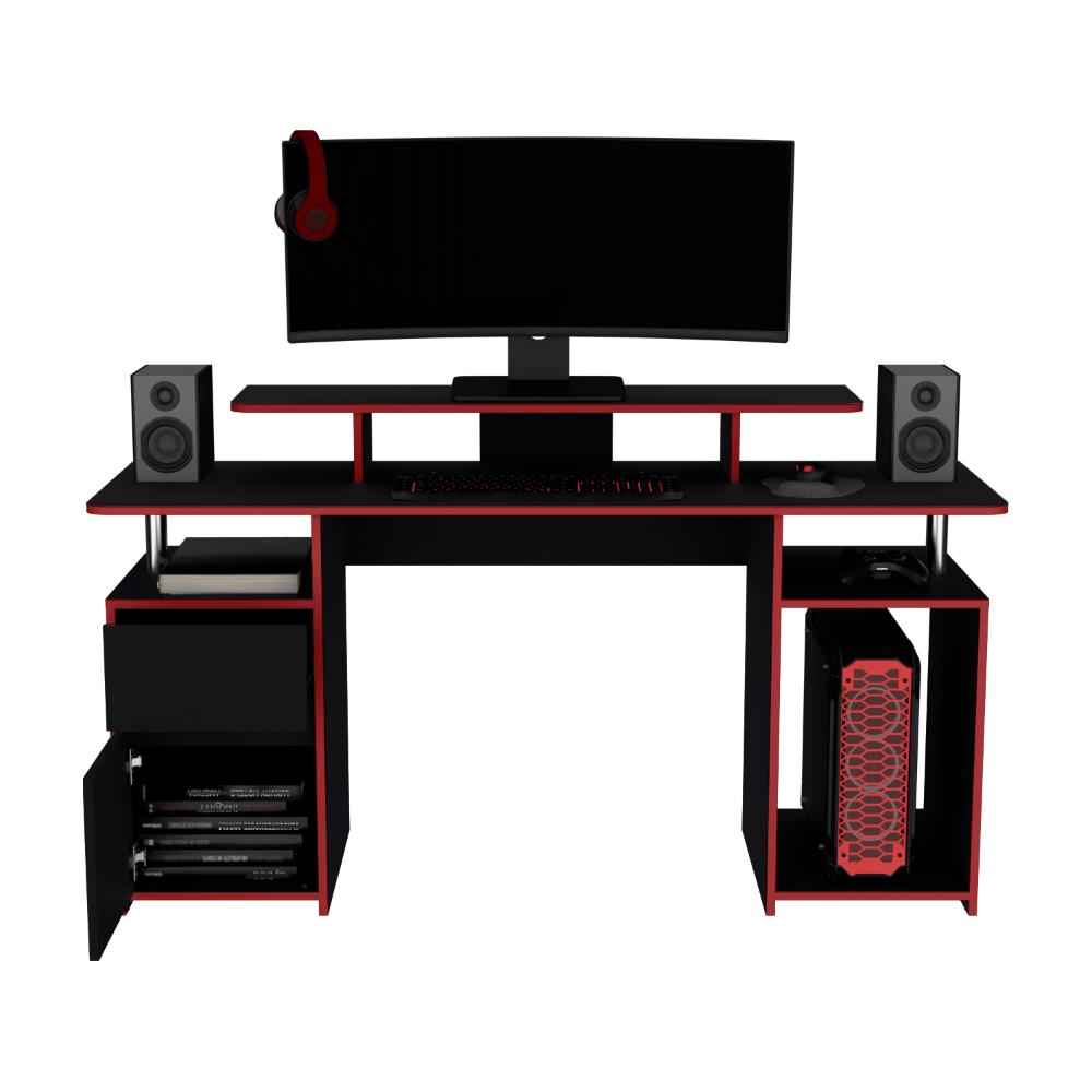 Combo para Oficina Greci, Rojo y Negro, Incluye Silla y Escritorio Gamer