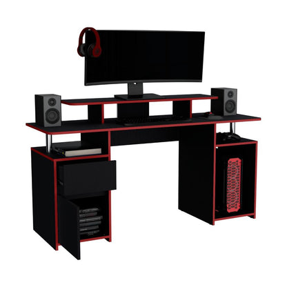 Combo para Oficina Greci, Rojo y Negro, Incluye Silla y Escritorio Gamer