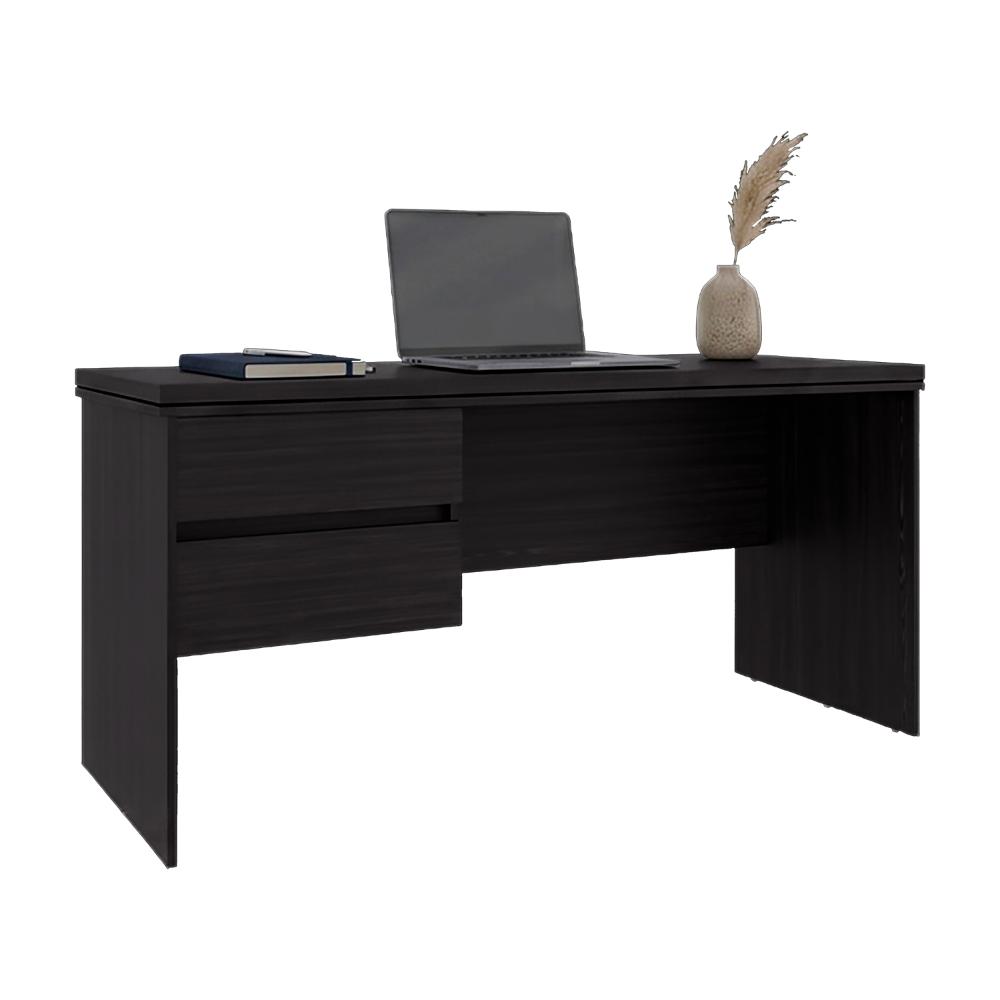 Escritorio Toronto, Kronos Wengue, Con dos cajones y amplio espacio para objetos decorativos ZF