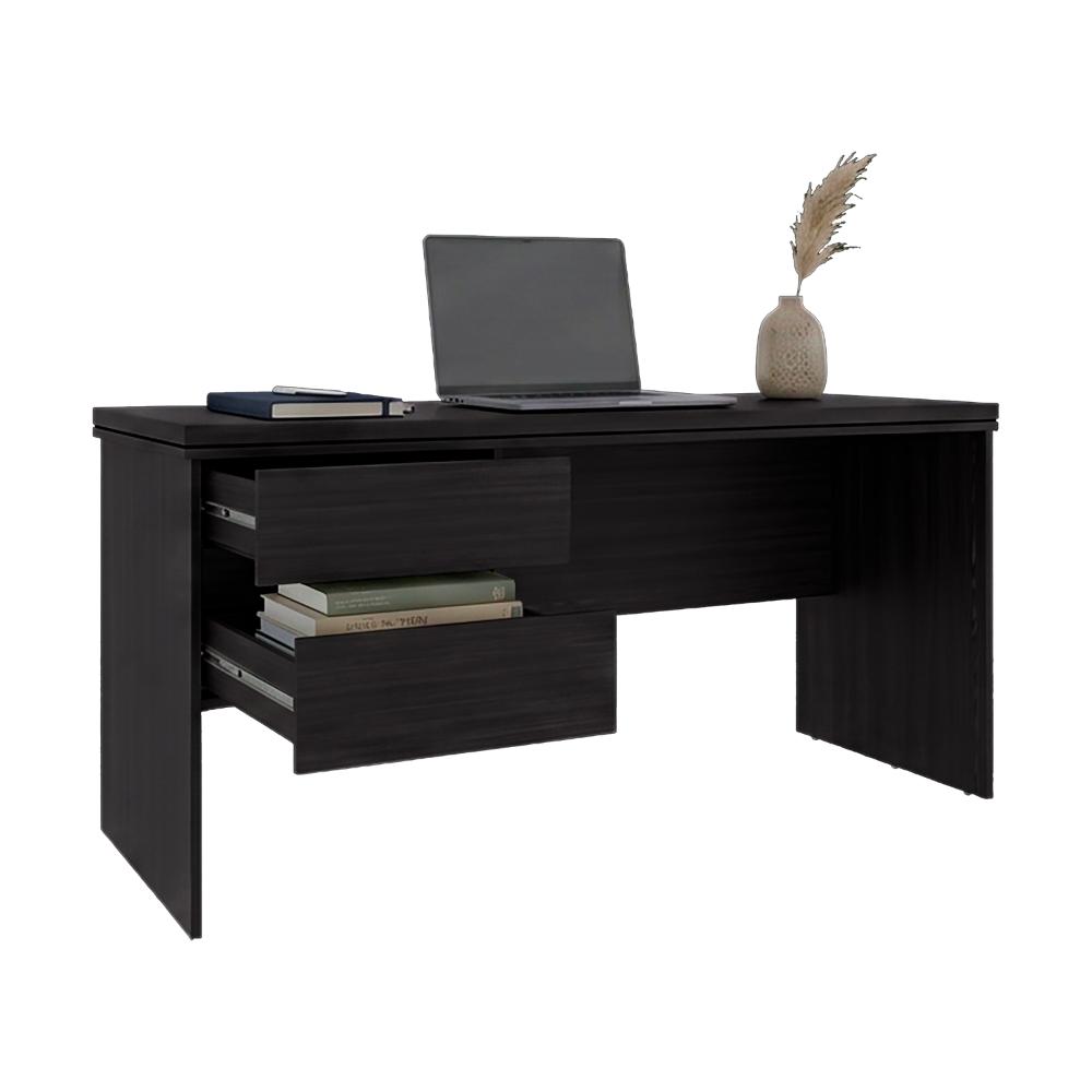 Escritorio Toronto, Kronos Wengue, Con dos cajones y amplio espacio para objetos decorativos ZF