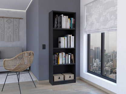 Biblioteca Home, Wengue, con Cuatro Entrepaños - VIRTUAL MUEBLES