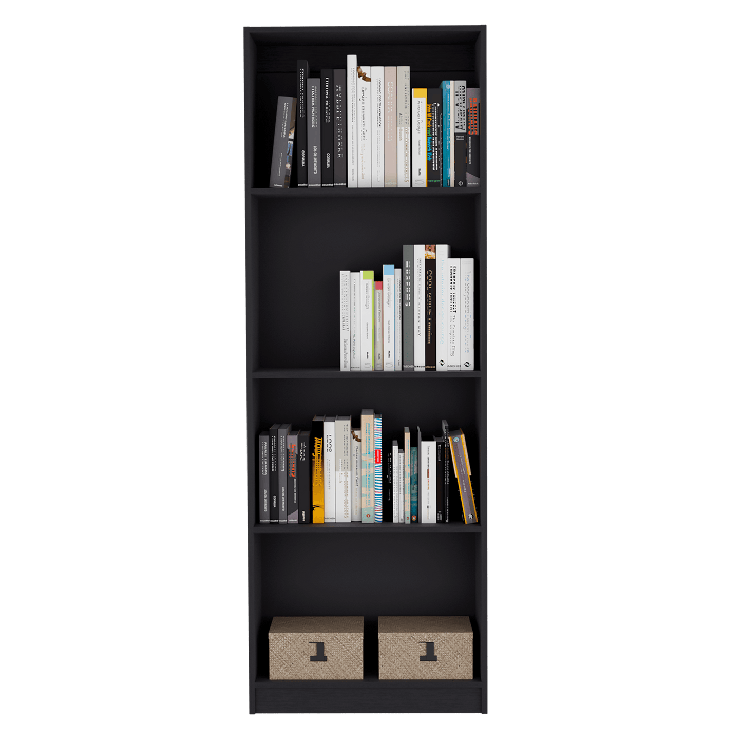 Biblioteca Home, Wengue, con Cuatro Entrepaños - VIRTUAL MUEBLES