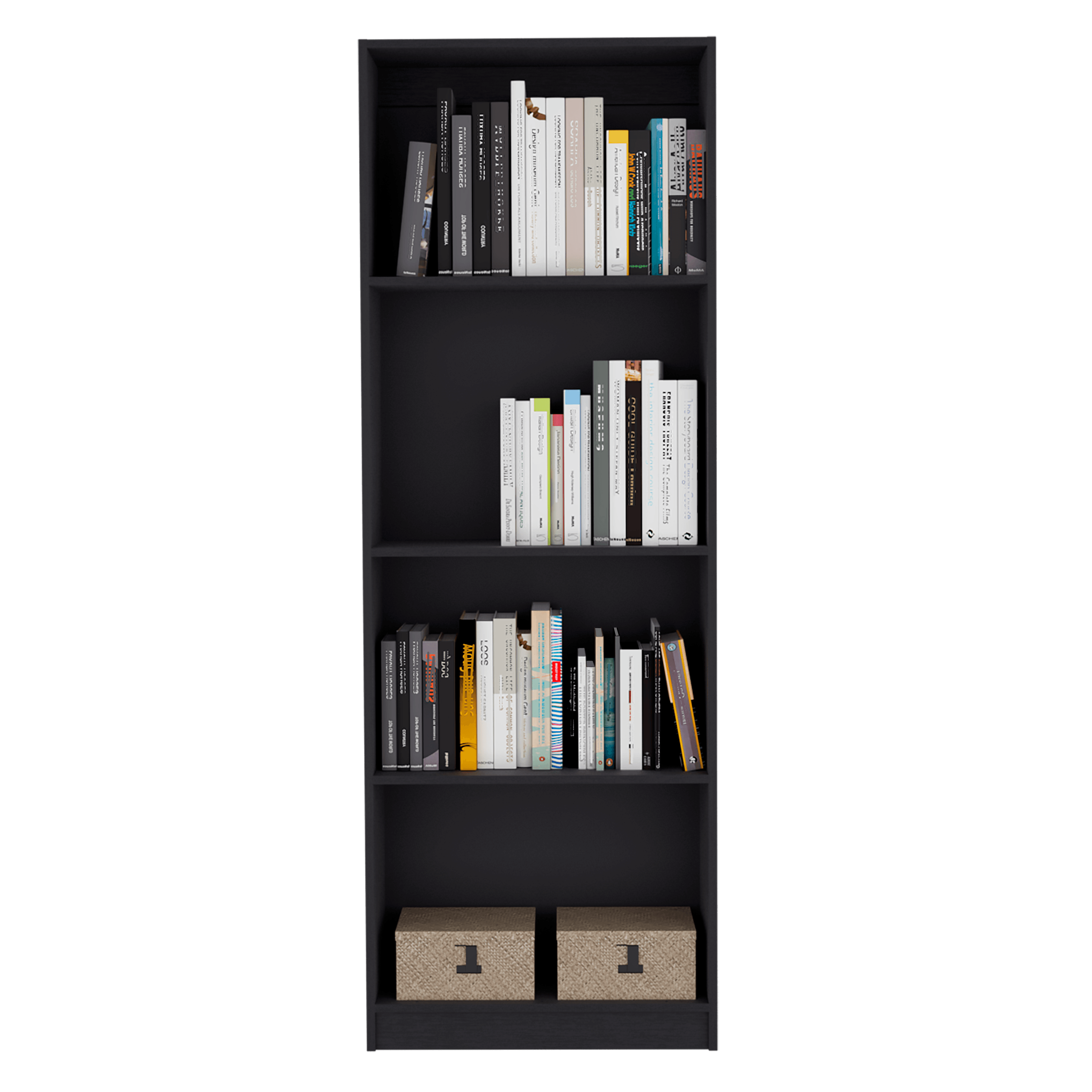 Biblioteca Home, Wengue, con Cuatro Entrepaños - VIRTUAL MUEBLES