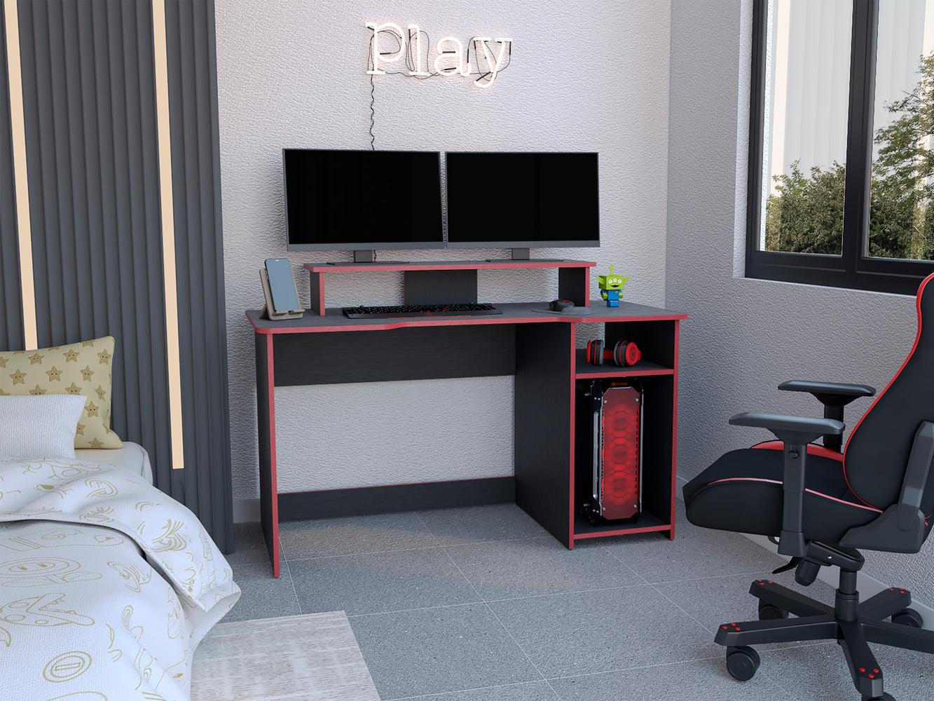 Combo para Oficina Gate, Rojo y Negro, Incluye Silla y Escritorio Gamer