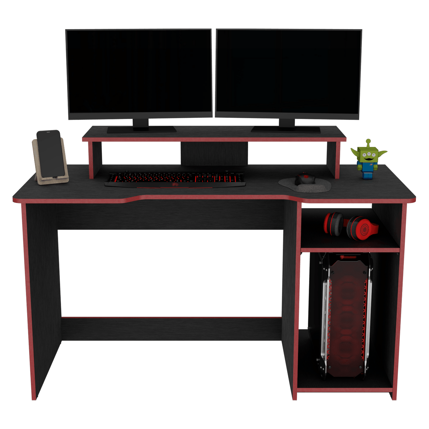 Combo para Oficina Gate, Rojo y Negro, Incluye Silla y Escritorio Gamer