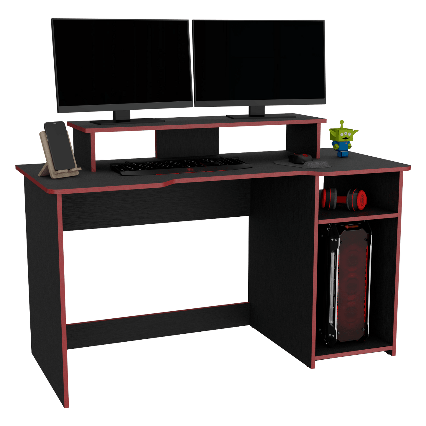 Combo para Oficina Gate, Rojo y Negro, Incluye Silla y Escritorio Gamer
