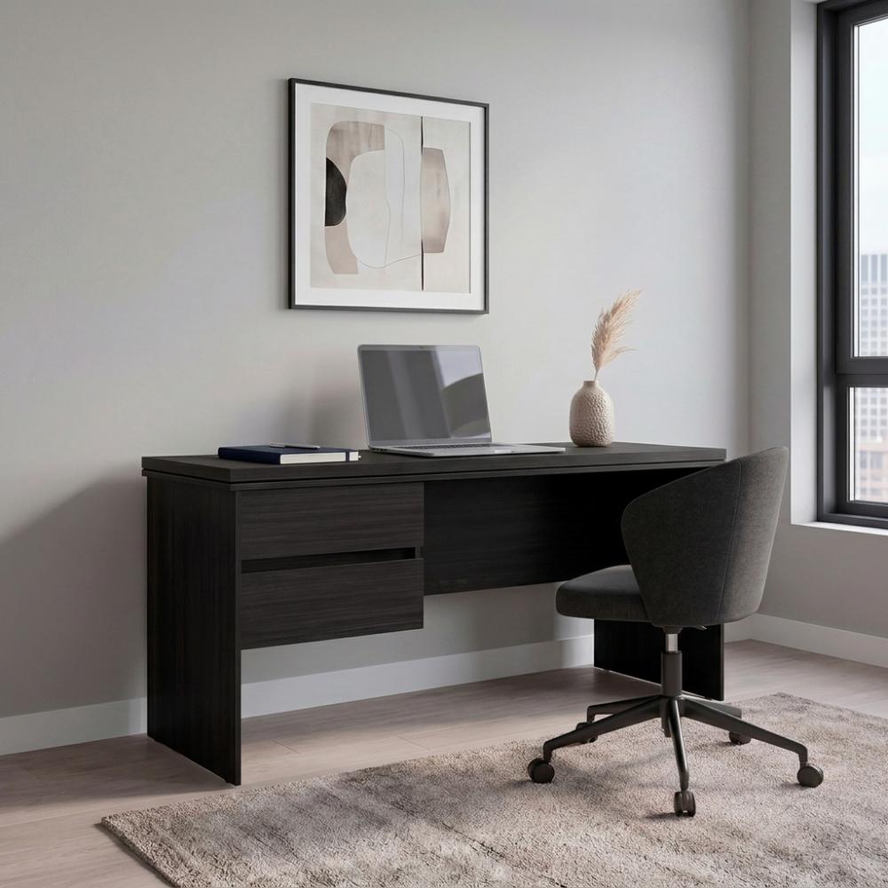 Escritorio Toronto, Kronos Wengue, Con dos cajones y amplio espacio para objetos decorativos ZF