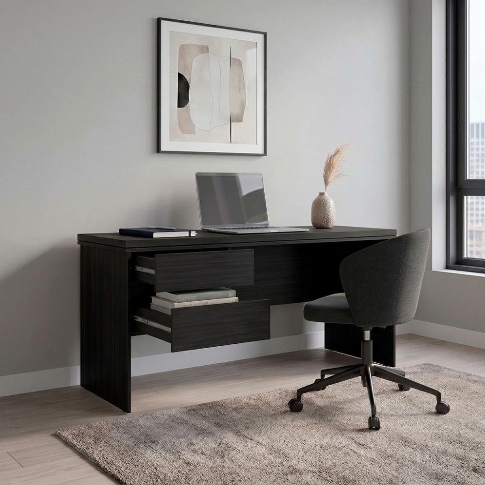 Escritorio Toronto, Kronos Wengue, Con dos cajones y amplio espacio para objetos decorativos ZF