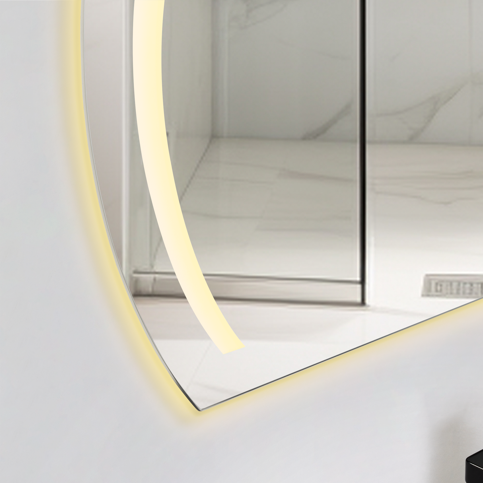 Espejo Rectangular Manson, Gris, con Luz Led
