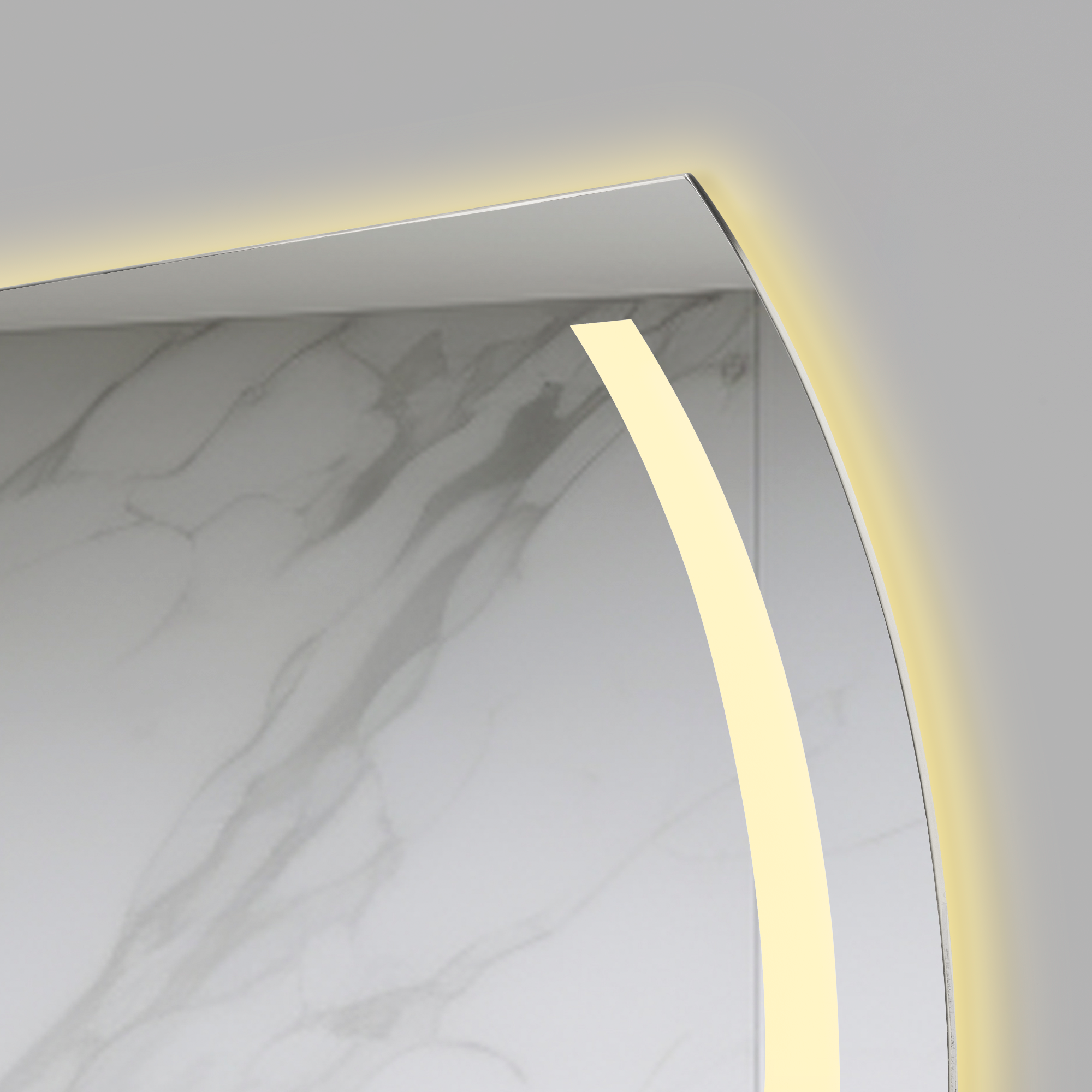 Espejo Rectangular Manson, Gris, con Luz Led