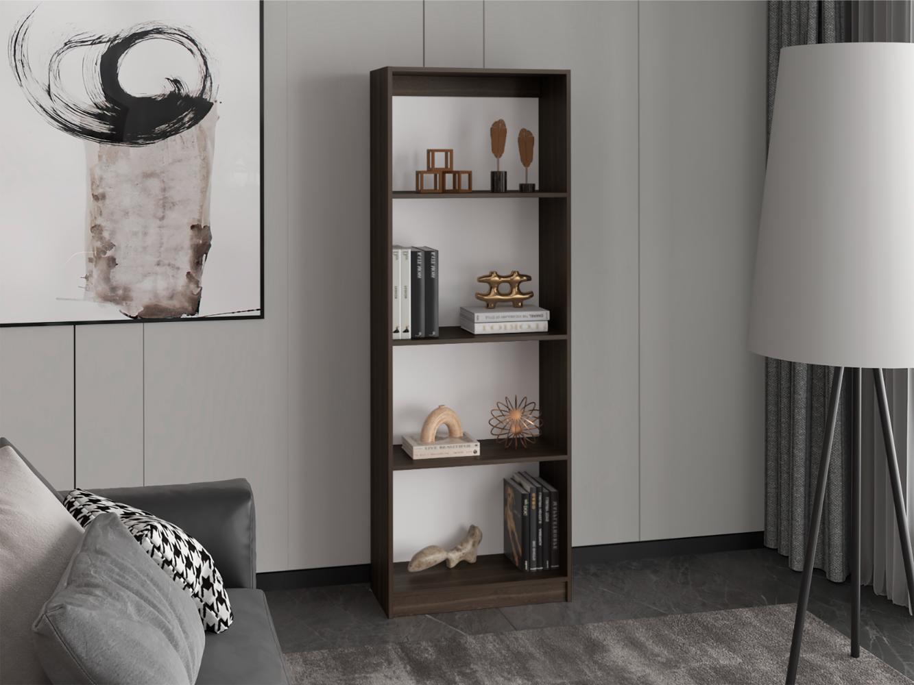 Biblioteca Home, Milan y Blanco Duqueza, con Cuatro Entrepaños