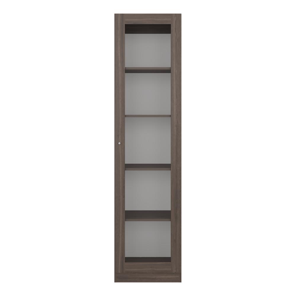 Biblioteca Home Eco Con Puerta En Vidrio, Milán y Blanco, con Cinco Entrepaños ZF