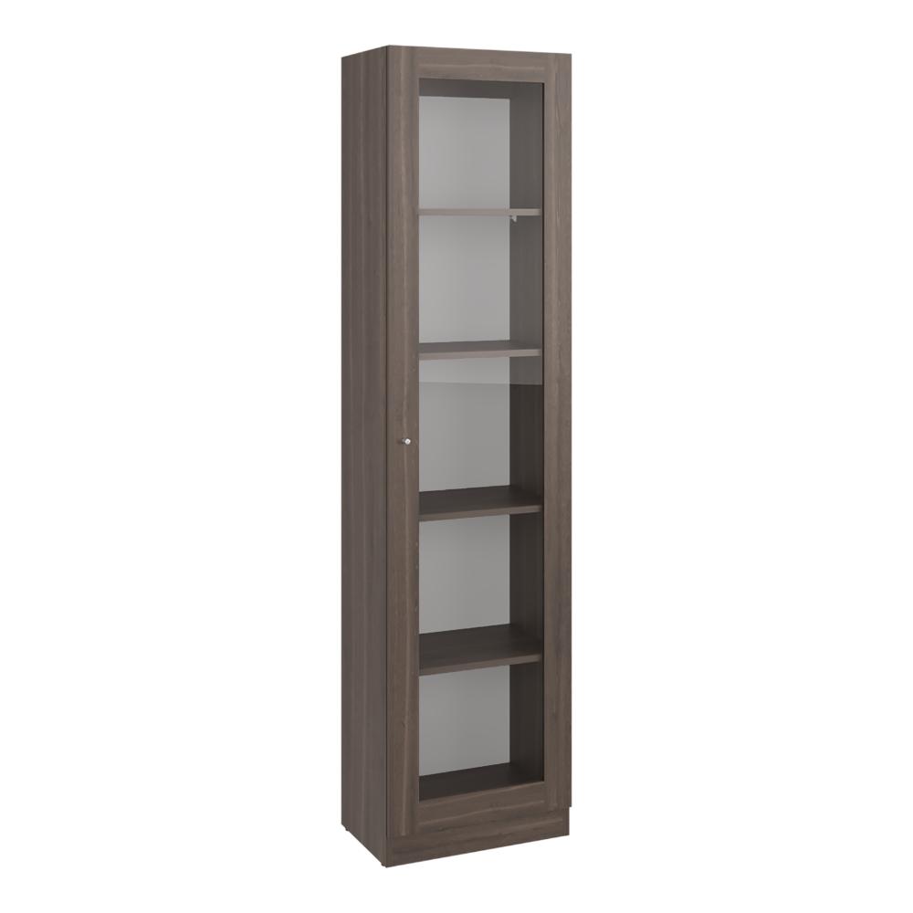 Biblioteca Home Eco Con Puerta En Vidrio, Milán y Blanco, con Cinco Entrepaños ZF
