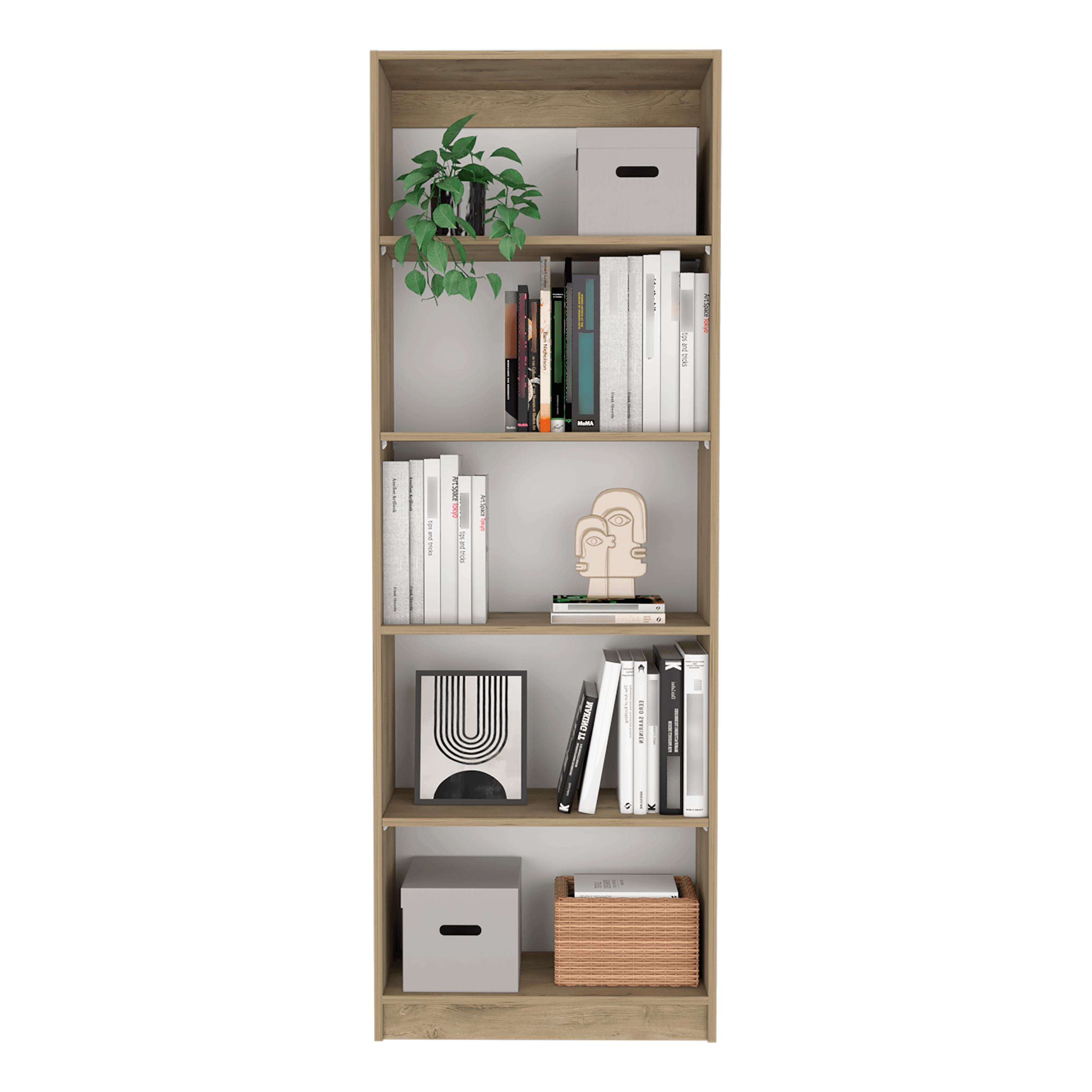 Combo de Bibliotecas Home, Macadamia, Incluye Dos Bibliotecas - VIRTUAL MUEBLES