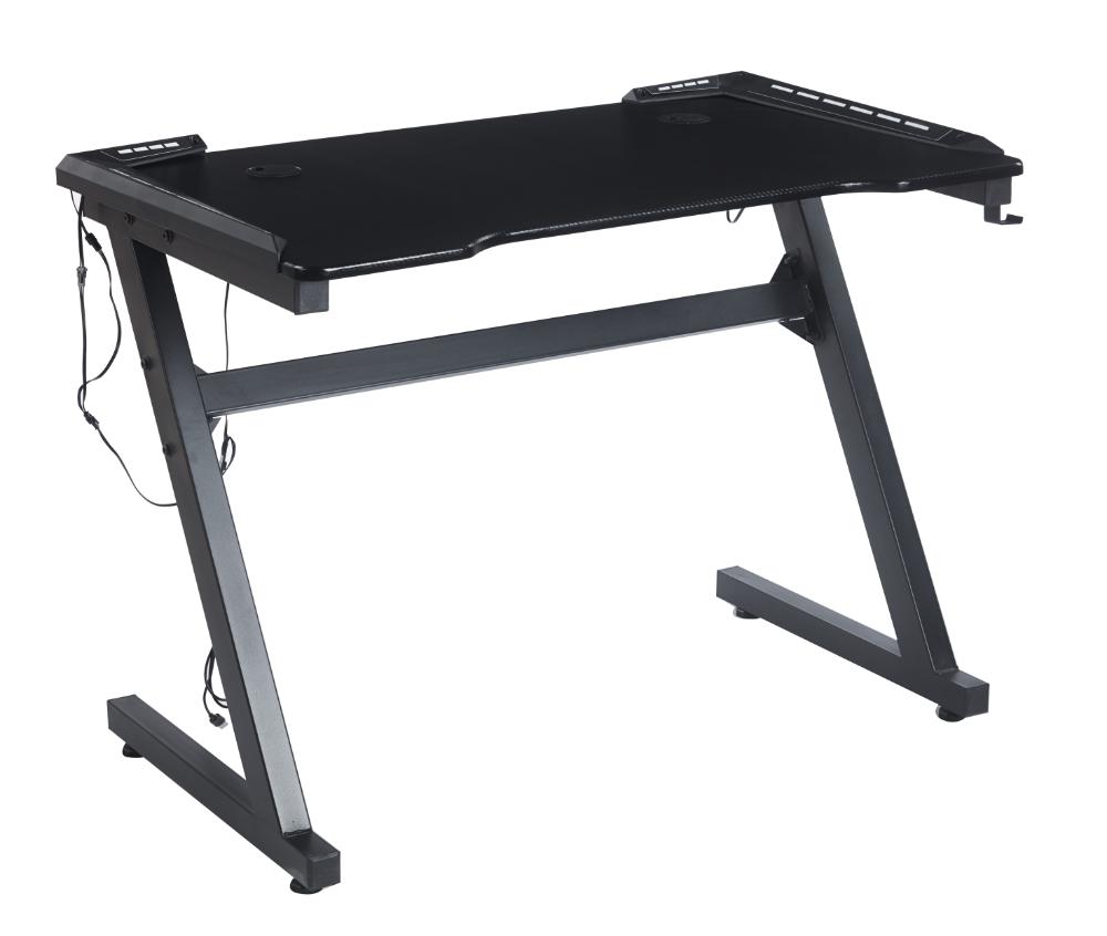 Escritorio Gamer Silver, Negro, Estructura Metalica