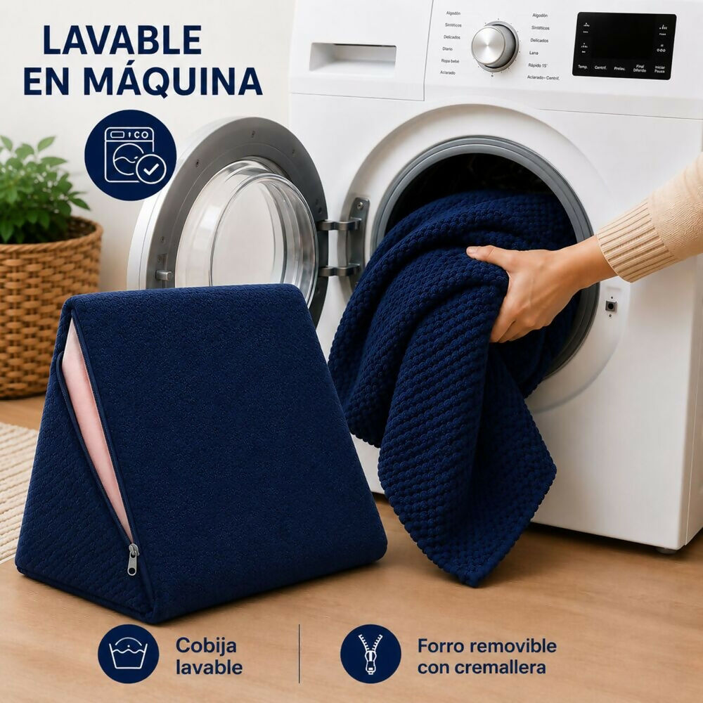 Combo cojin tv + cobija azul