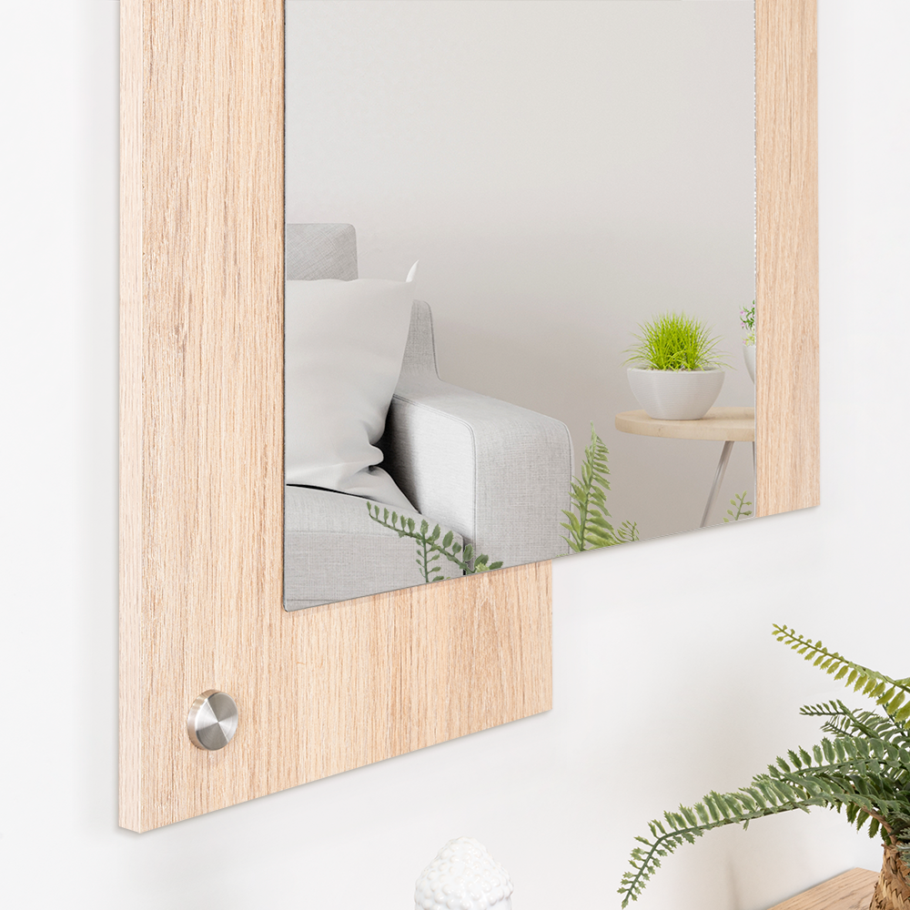 Espejo Rectangular Paduk, Color Madera Clara