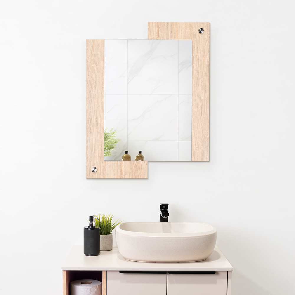 Espejo Rectangular Paduk, Color Madera Clara