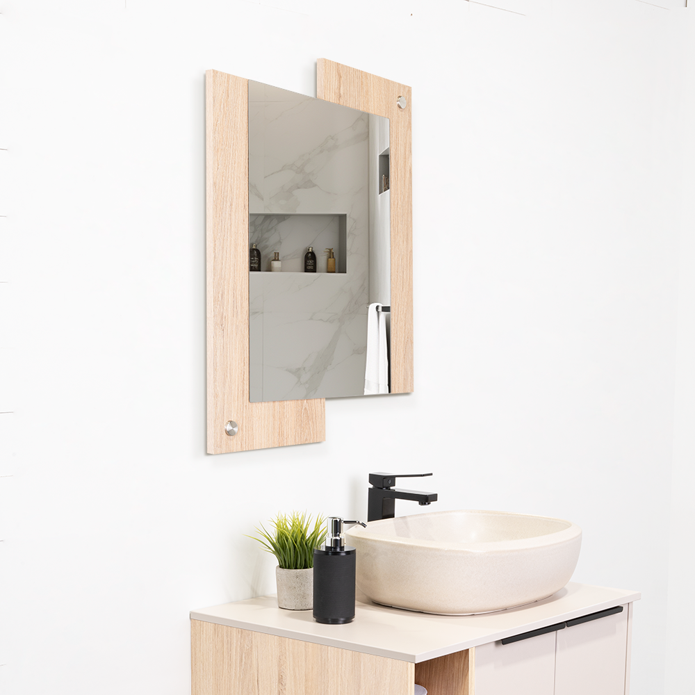 Espejo Rectangular Paduk, Color Madera Clara