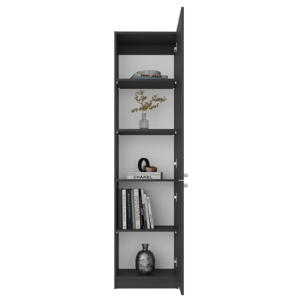 Biblioteca Home, Plomo y Blanco, Dos puertas abatibles y de fácil armado ZF