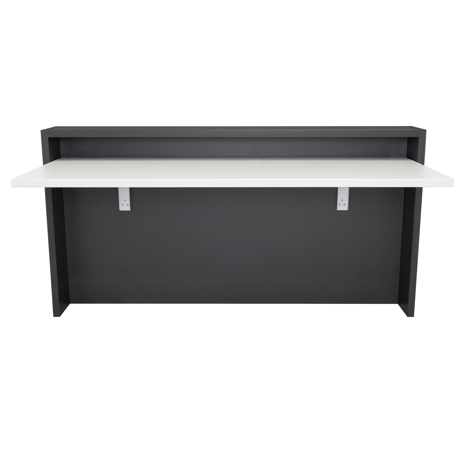 Escritorio Colgante Frello, Plata Oscuro y Blanco, con Espacio Para Artículos de Estudio