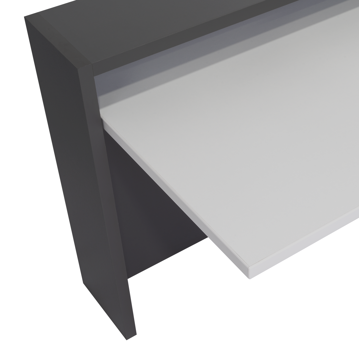 Escritorio Colgante Frello, Plata Oscuro y Blanco, con Espacio Para Artículos de Estudio