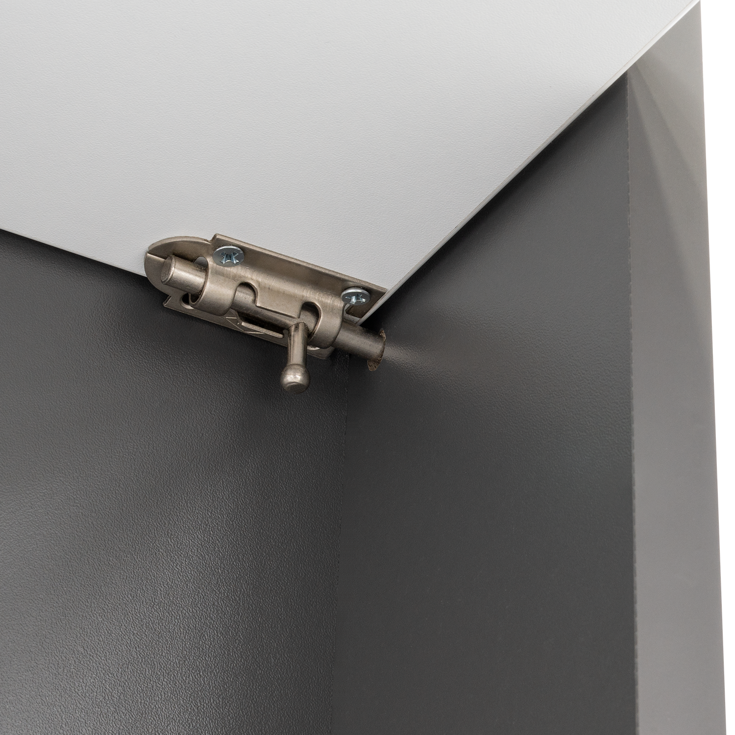 Escritorio Colgante Frello, Plata Oscuro y Blanco, con Espacio Para Artículos de Estudio