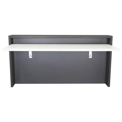 Escritorio Colgante Frello, Plata Oscuro y Blanco, con Espacio Para Artículos de Estudio