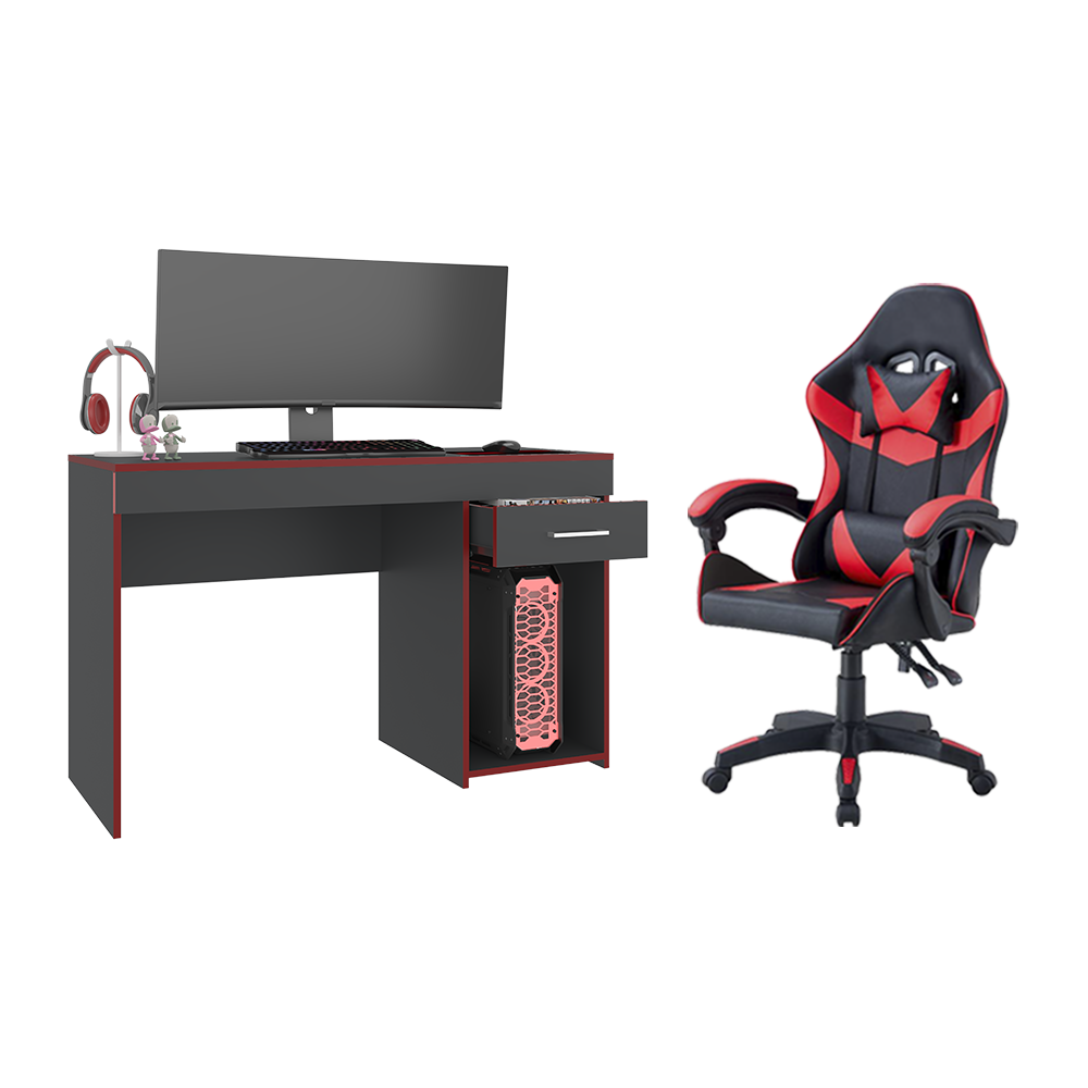 Combo Gamer Adam, incluye Escritorio y Silla Gamer