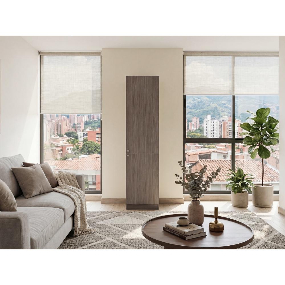Biblioteca Home, Positano y Wengue, Dos Puertas Abatibles y de Fácil Armado ZF