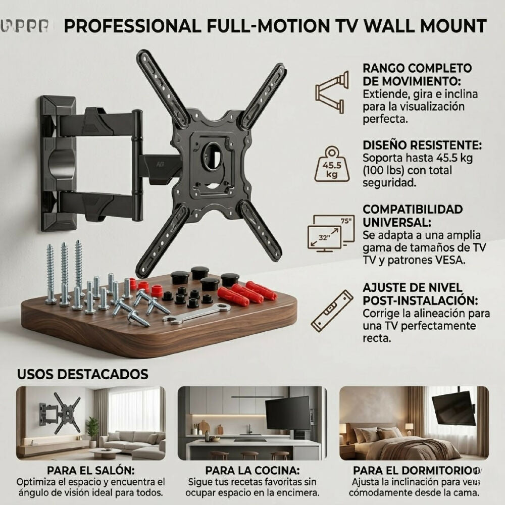 Base Soporte De Brazo Móvil NIA AN-P4 Para TV De 32" A 58" Pulgadas