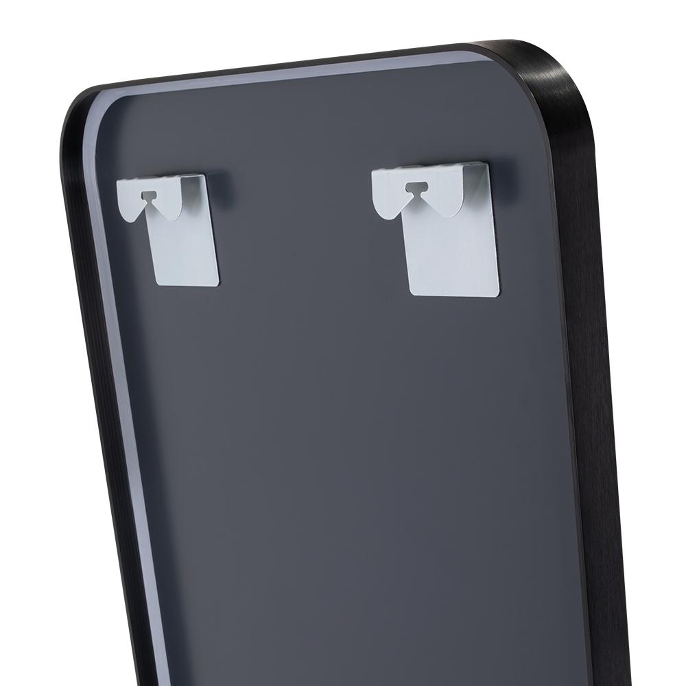 Espejo Rectangular de Piso Riga, con Marco Negro