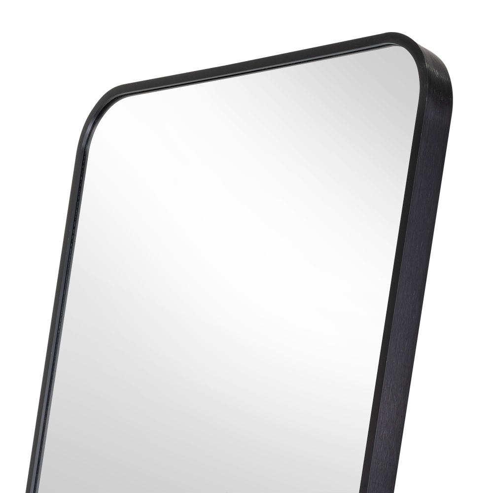 Espejo Rectangular de Piso Riga, con Marco Negro