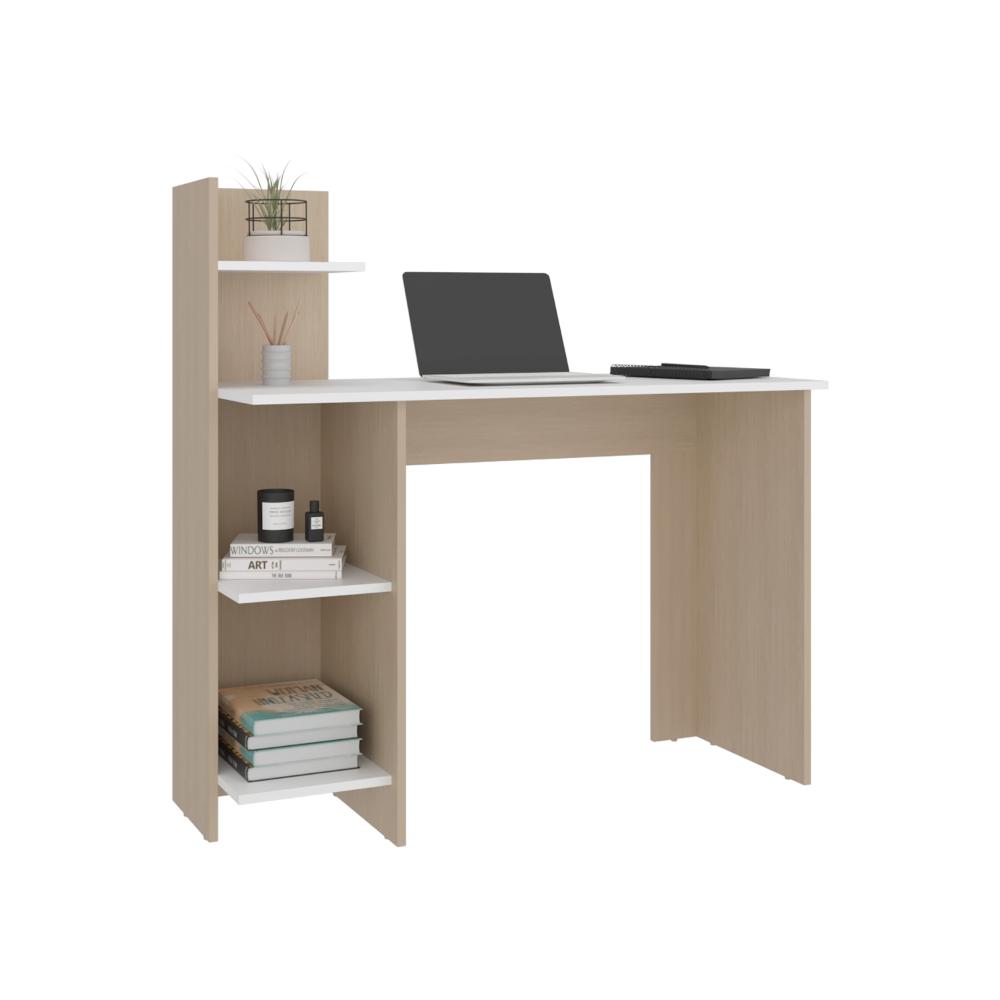 Escritorio Vilna, Cartagena y Blanco, con Amplia Superficie de Trabajo