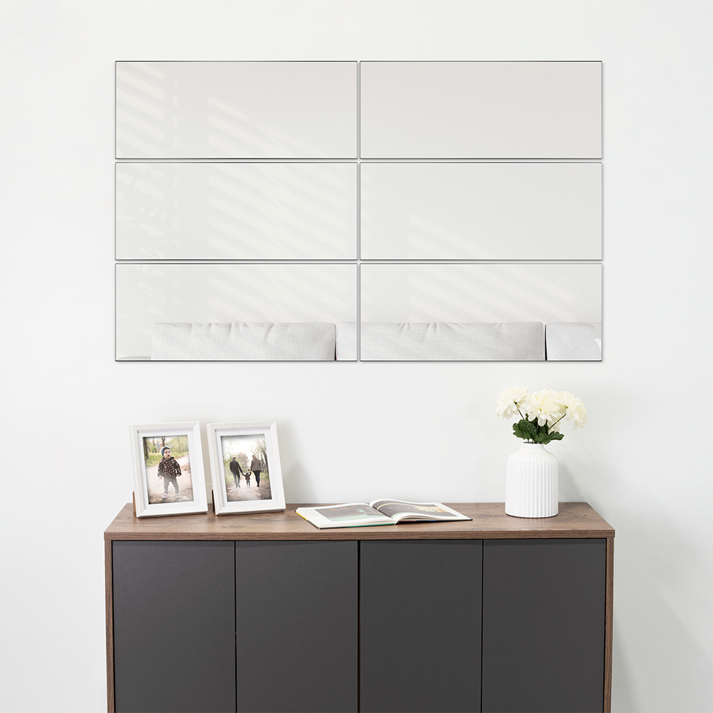 Espejo Rectangular Siena, Gris, Incluye 6 Piezas