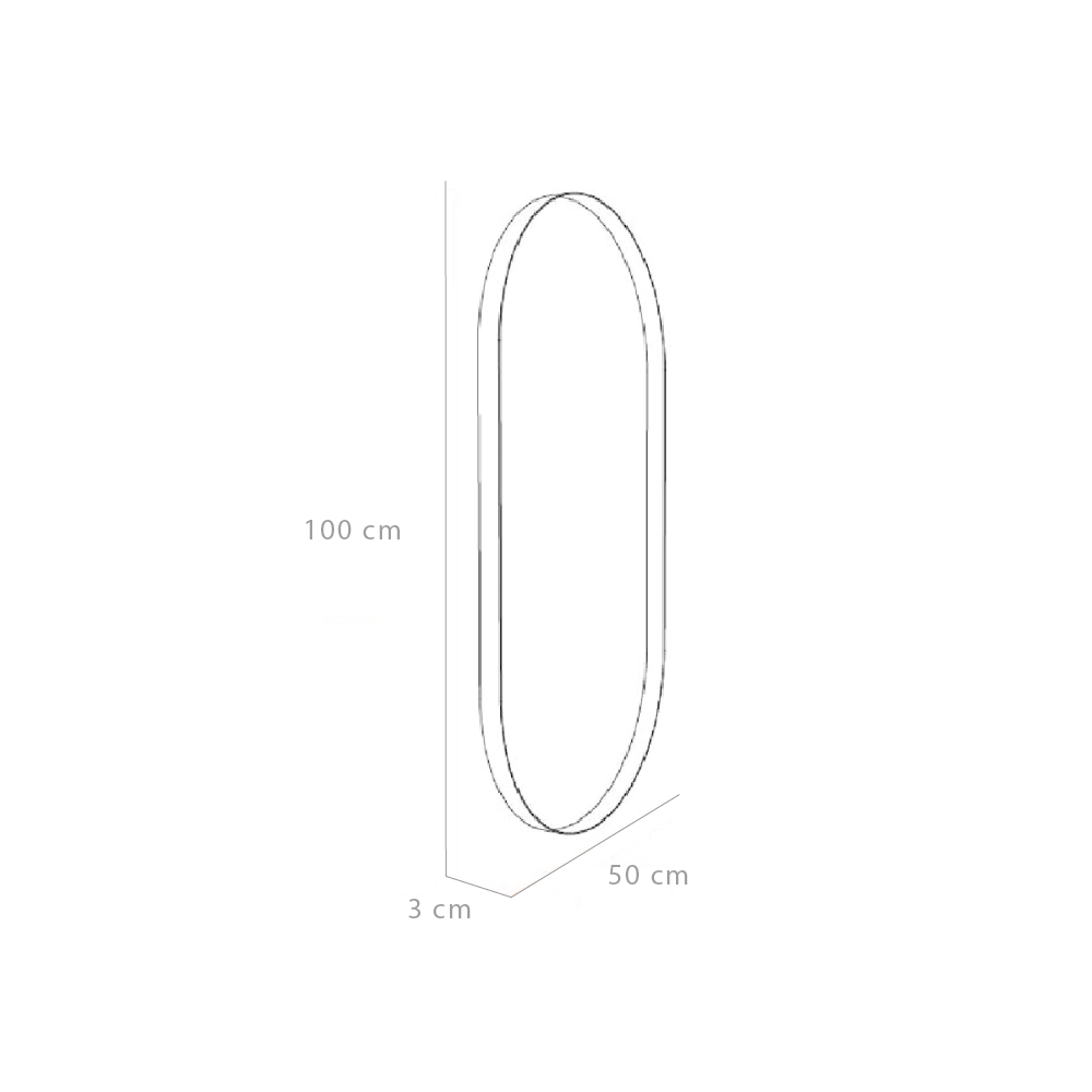 Espejo Ovalado Gate, con Marco Color Claro