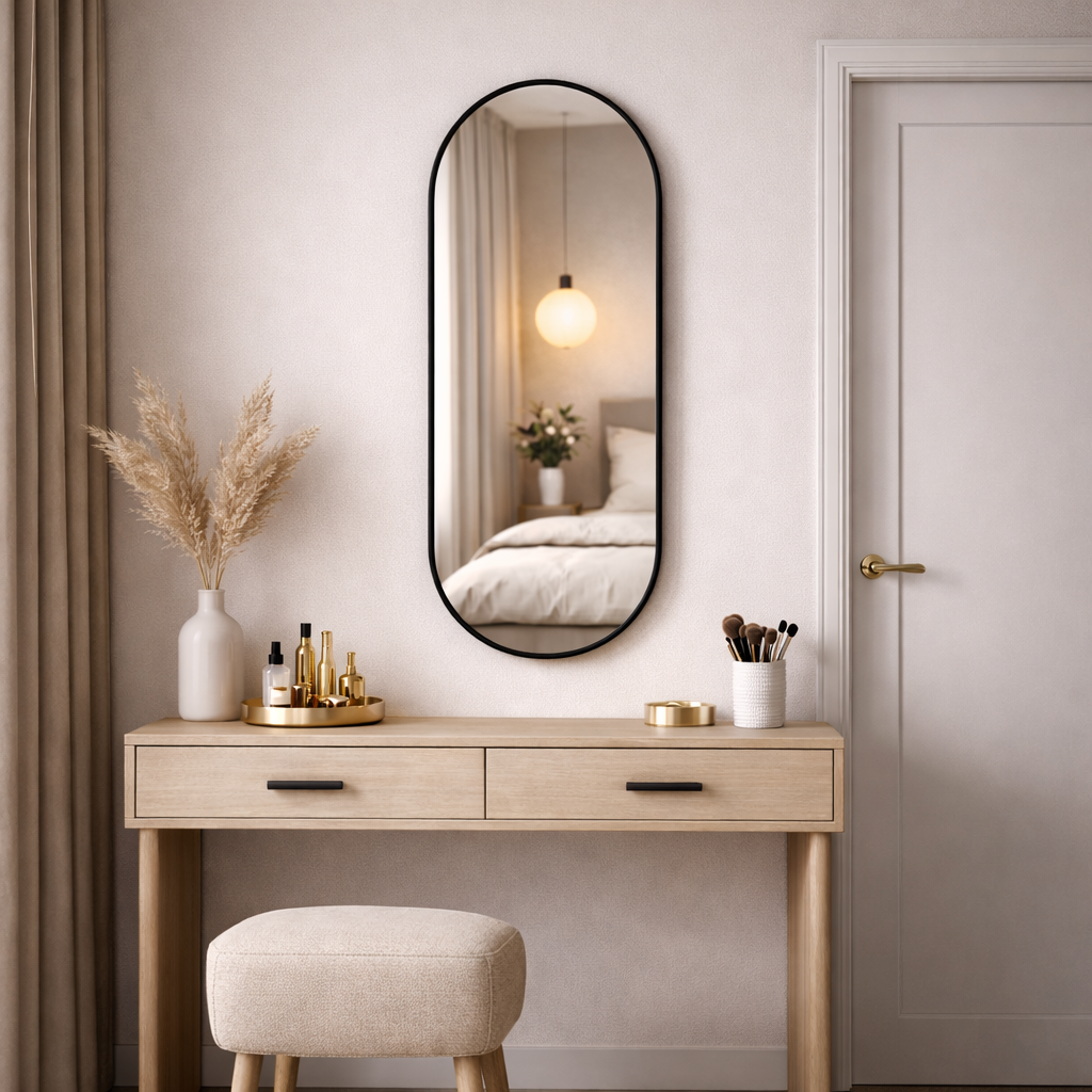 Espejo Ovalado Axel 100X50, con Marco Negro