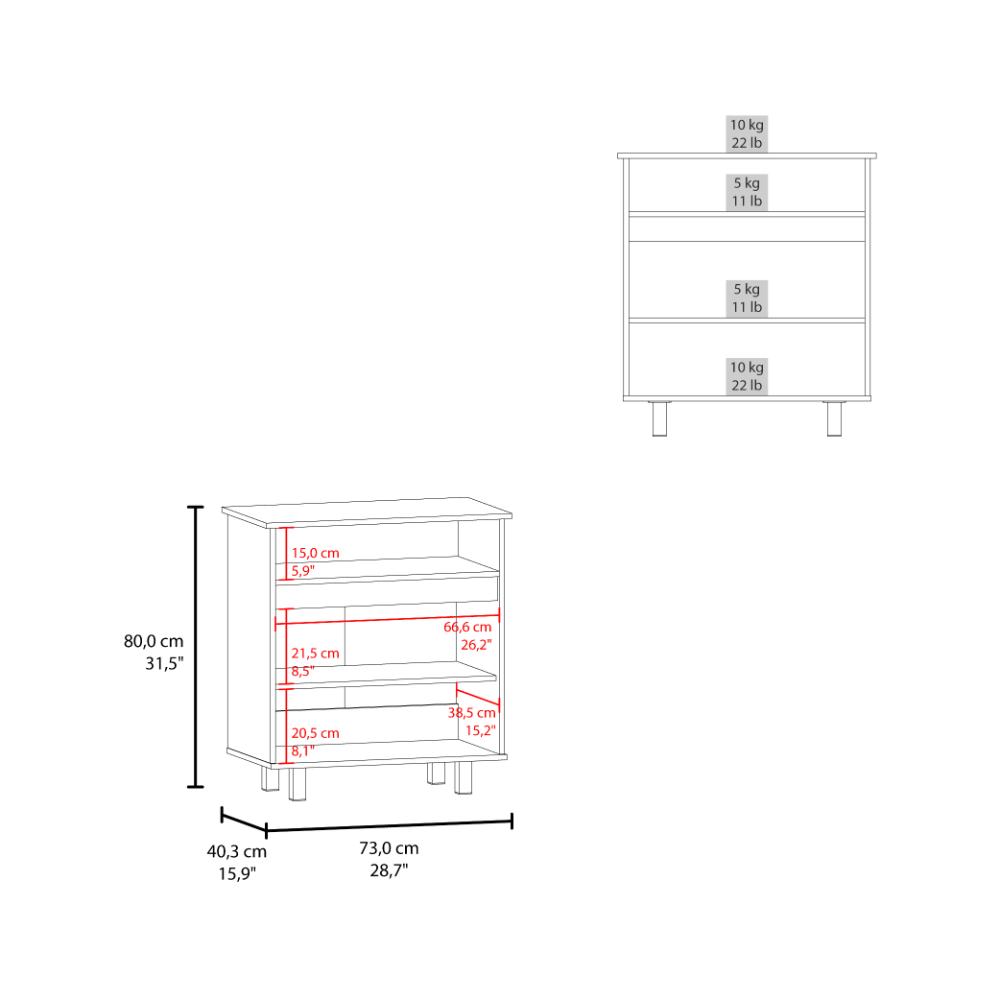 Mesa Auxiliar de Cocina Lona, Blanco Duqueza y Fresno Europeo, con 2 puertas abatibles y espacio para microondas