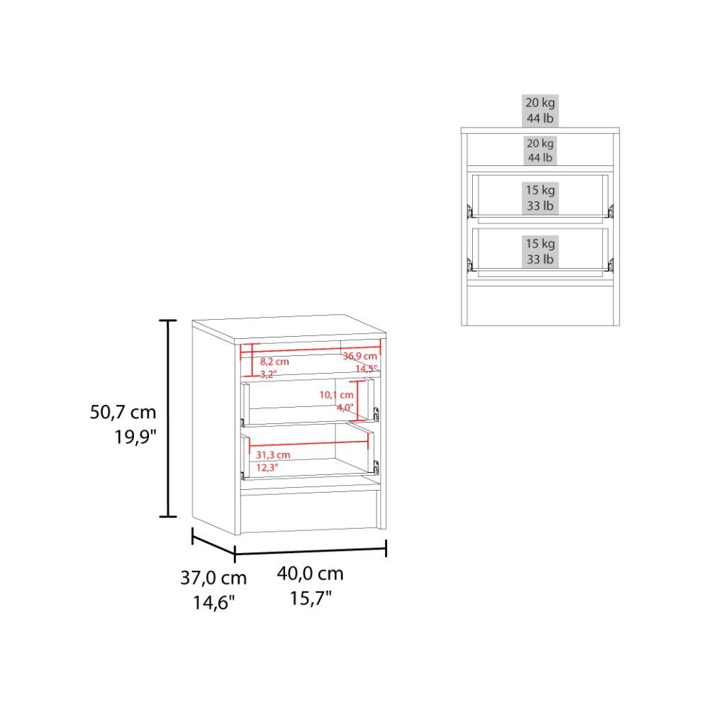 Mesa de Noche Douglas, Bardolino, con Espacio Para Colocar Objetos Decorativos ZF